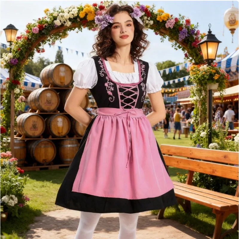 إكسسوارات الأزياء، زي Dirndl على طراز العائلة - خط صدر قابل للتعديل مع فيونكة أمامية مزخرفة لعيد الميلاد وعيد الحب #5