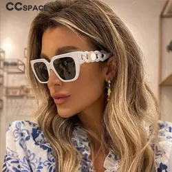 Big Frame Square Sunglasses Women With Chain 2024 Luxury Brand Designer Punk Sun Glasses For Ladies Shades Gafas 54379