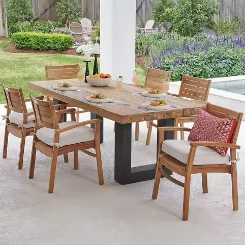 

New Arrival Outside Wooden Furniture Resort Wood Restaurant Dining Garden Patio Outdoor Table