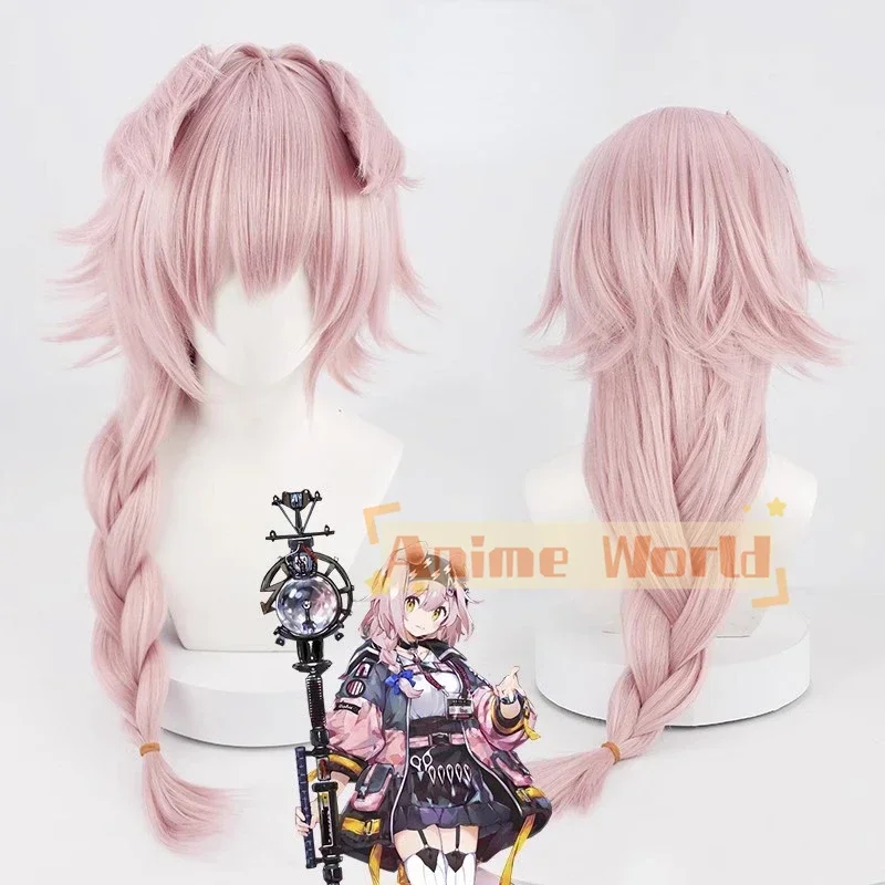 

Goldenglow Cosplay Wig Ears Susie Glitter Pink Braided 80cm Long Heat Resistant Hair Game Headwear