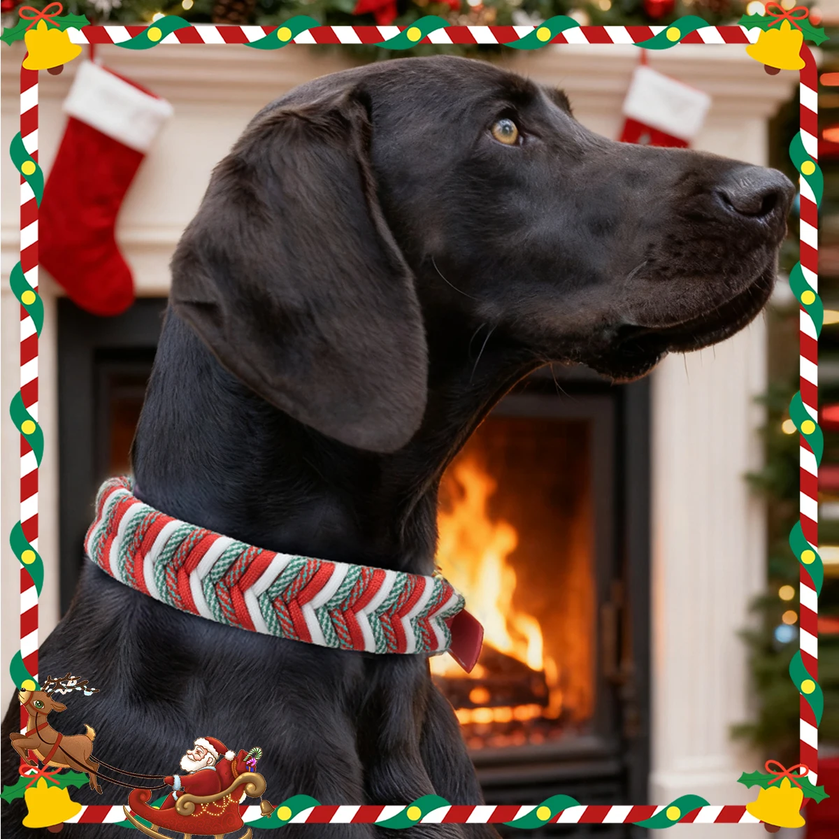 Strapazierfähiges Nylon-Hundehalsband für Weihnachtsgeschenke mit großem Mittel- und Welpenzubehör, modisches, verstellbares, farbenfrohes Gurtband – Detail 6