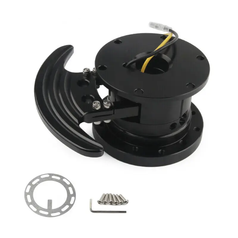 Auminum Alloy Quick Release Ball Lock System Steering Wheel Hub Flip Up Tilt Without Lock Black