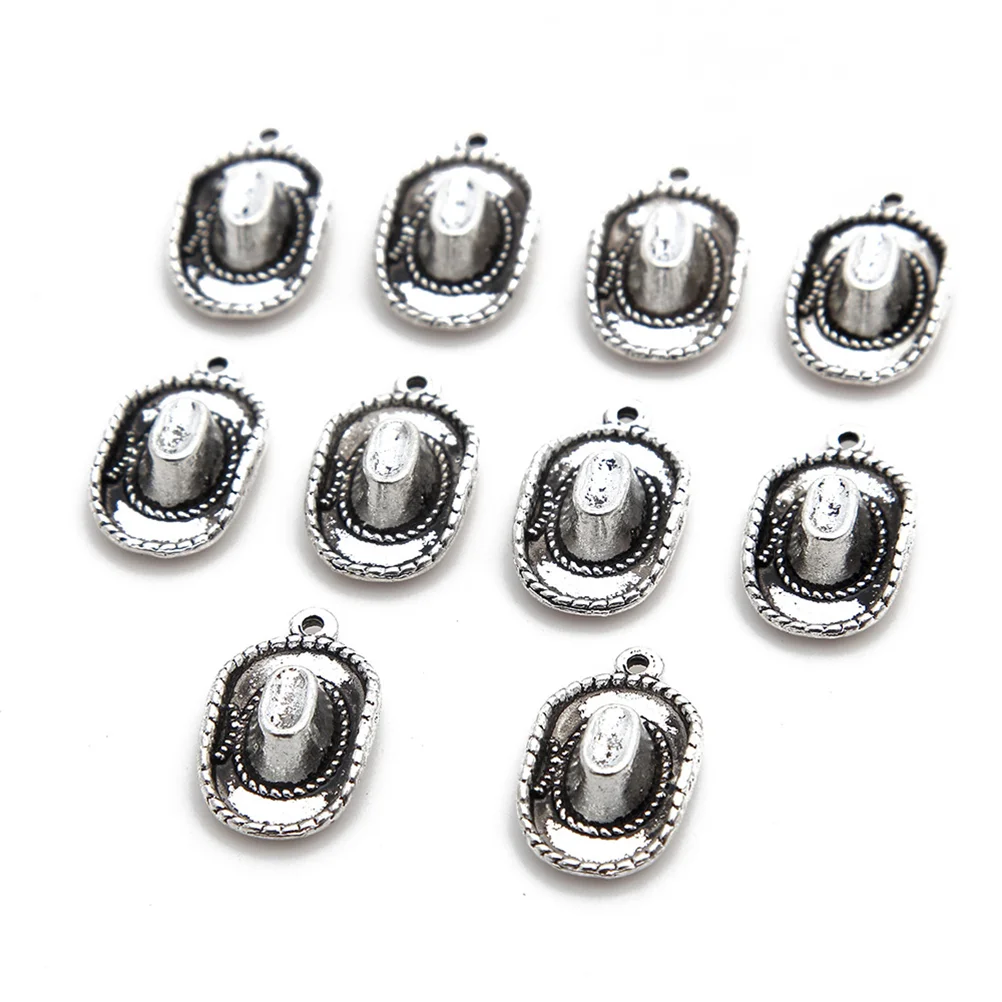 10 Pcs Charm Pendant Alloy Jewelry Making Pendants Western Style Silver DIY Charms