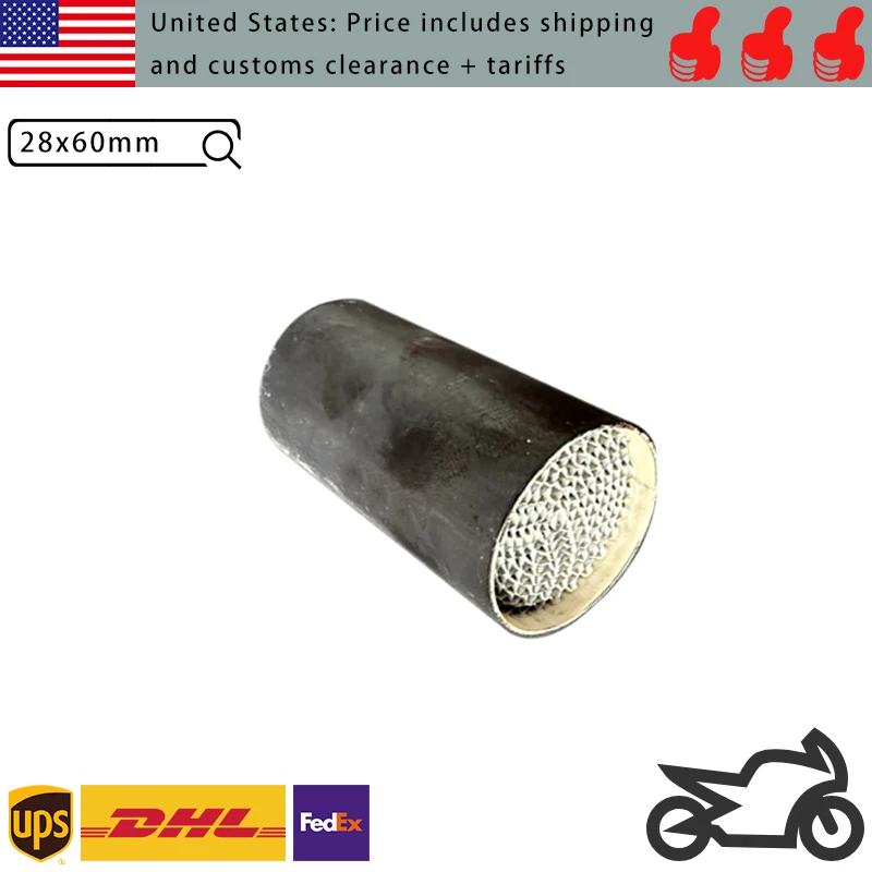 32 x 80 mm, EURO 3, 4, 5, 6, hochwertiger Motorrad-Katalysator-Konverter, 1 Stück, Dreiwege-Katalysator mit Beschichtung