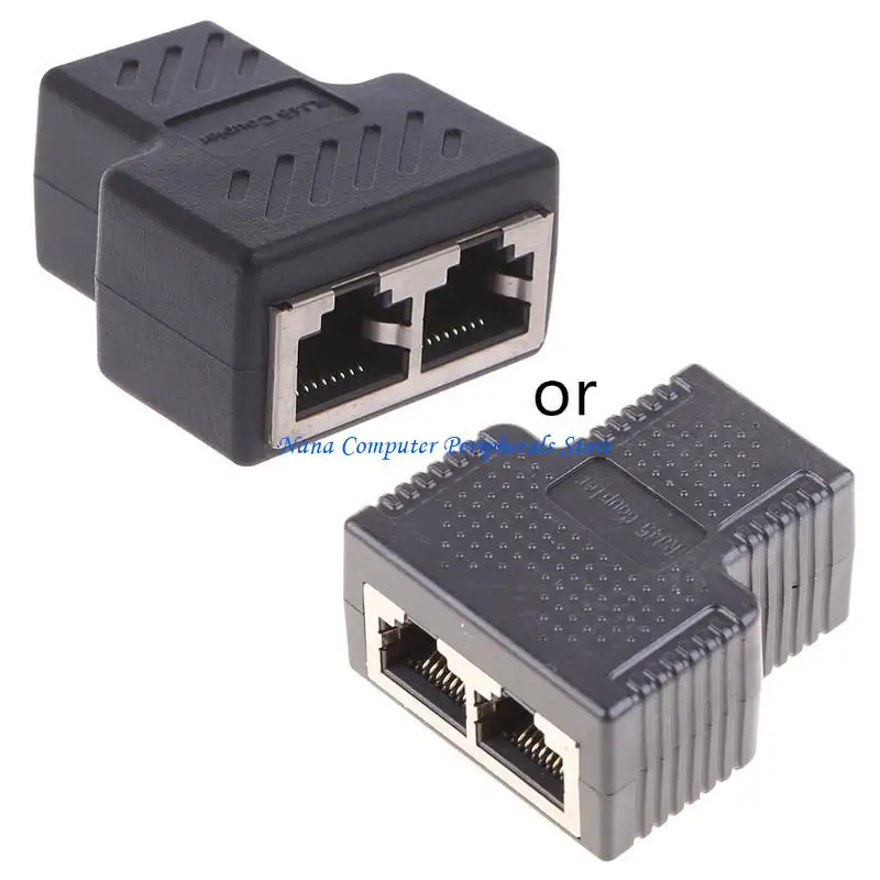 

F68C 1 To 2 Ways LAN Ethernet Cable RJ45 Female Splitter Connector Adapter