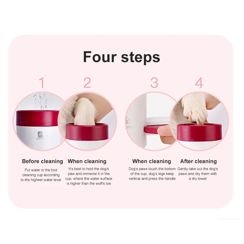 Portable soft silicone dog paw cleaning cup, outdoor foot washing, dog paw cleaning, one click automatic quick foot washing clea