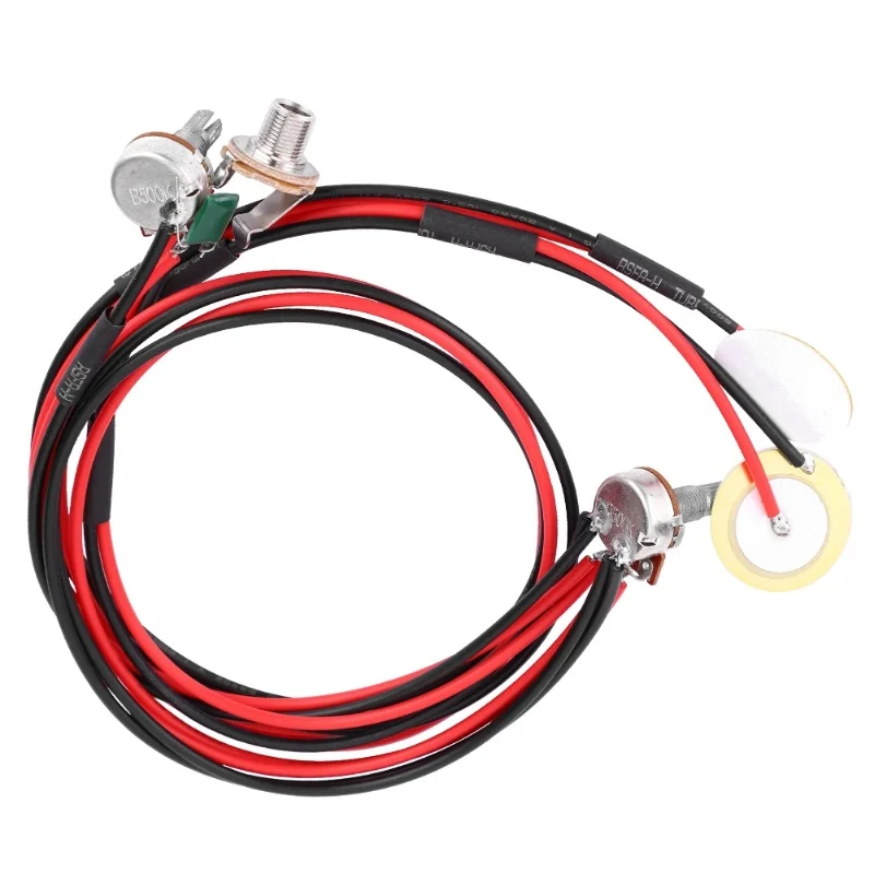 6.35mm Piezo Contact Pickup With Volume & Tone Control For Folk Guitars Ukulele