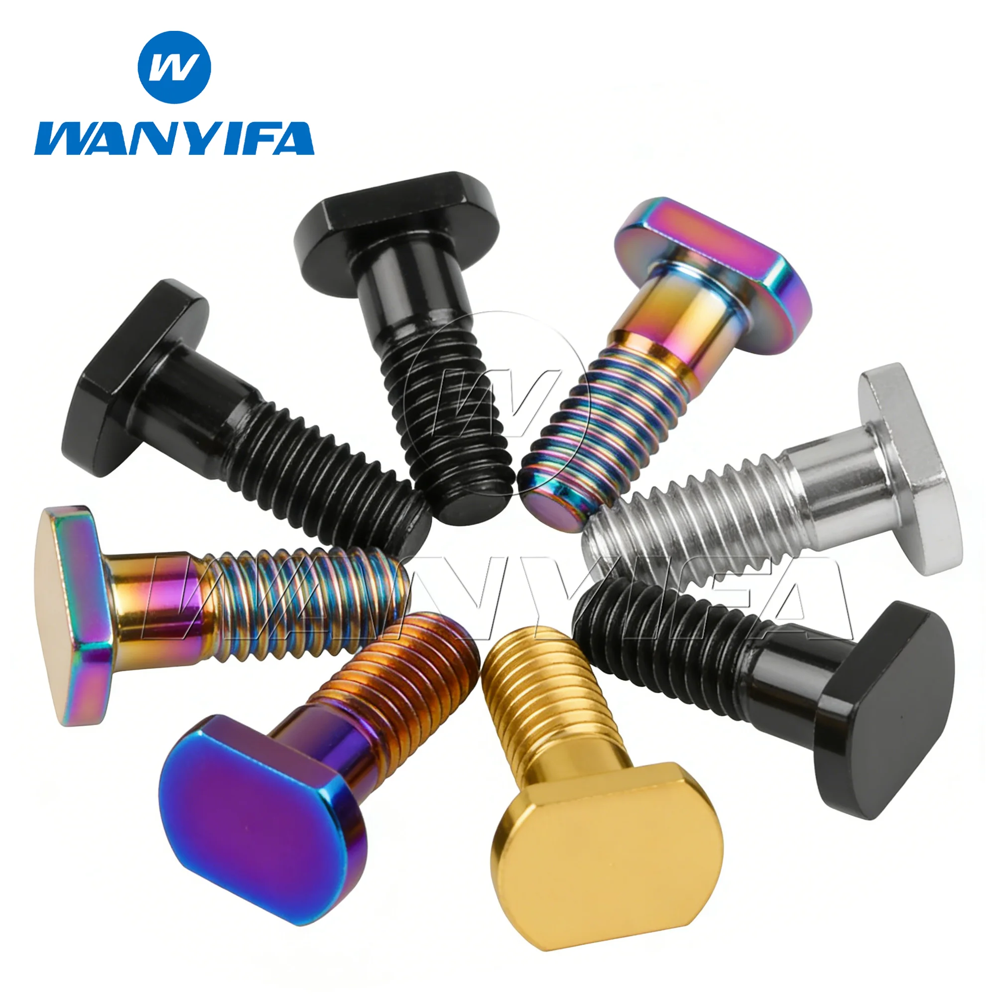 Wanyifa Titanium T-Slot Clamping Bolts, T-Shape Punch Head M8x23mm Screw for CNC Machinery & 3D Printer - Rod Cap Fastener