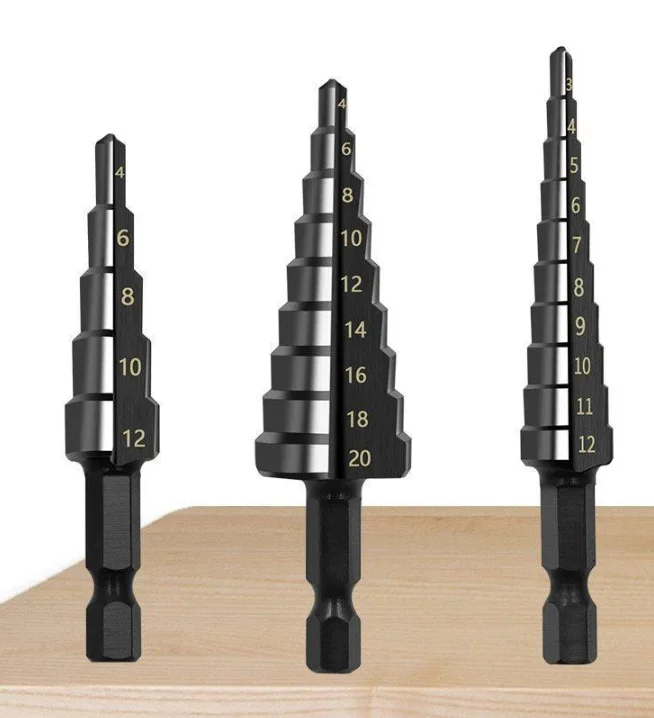 3PCS Step Drill Bit for Metal, 1/8