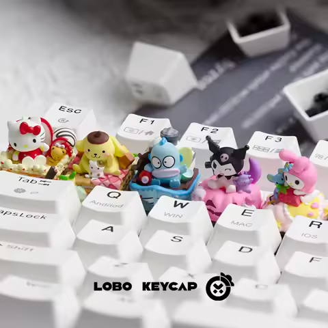 In-Stock Hello Kitty My Melody Kuromi Resin Keycap Creative Single Custom ESC Keycap Cute Mechanical Keyboard Accessory Gifts