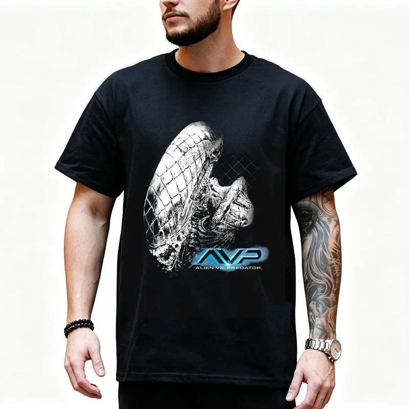 AVP Alien vs Predator Graphic T‑Shirt Xenomorph Yautja 80s Sci‑Fi Horror Movie Tee Unisex Short Sleeve Fan Gift Streetwear Tops
