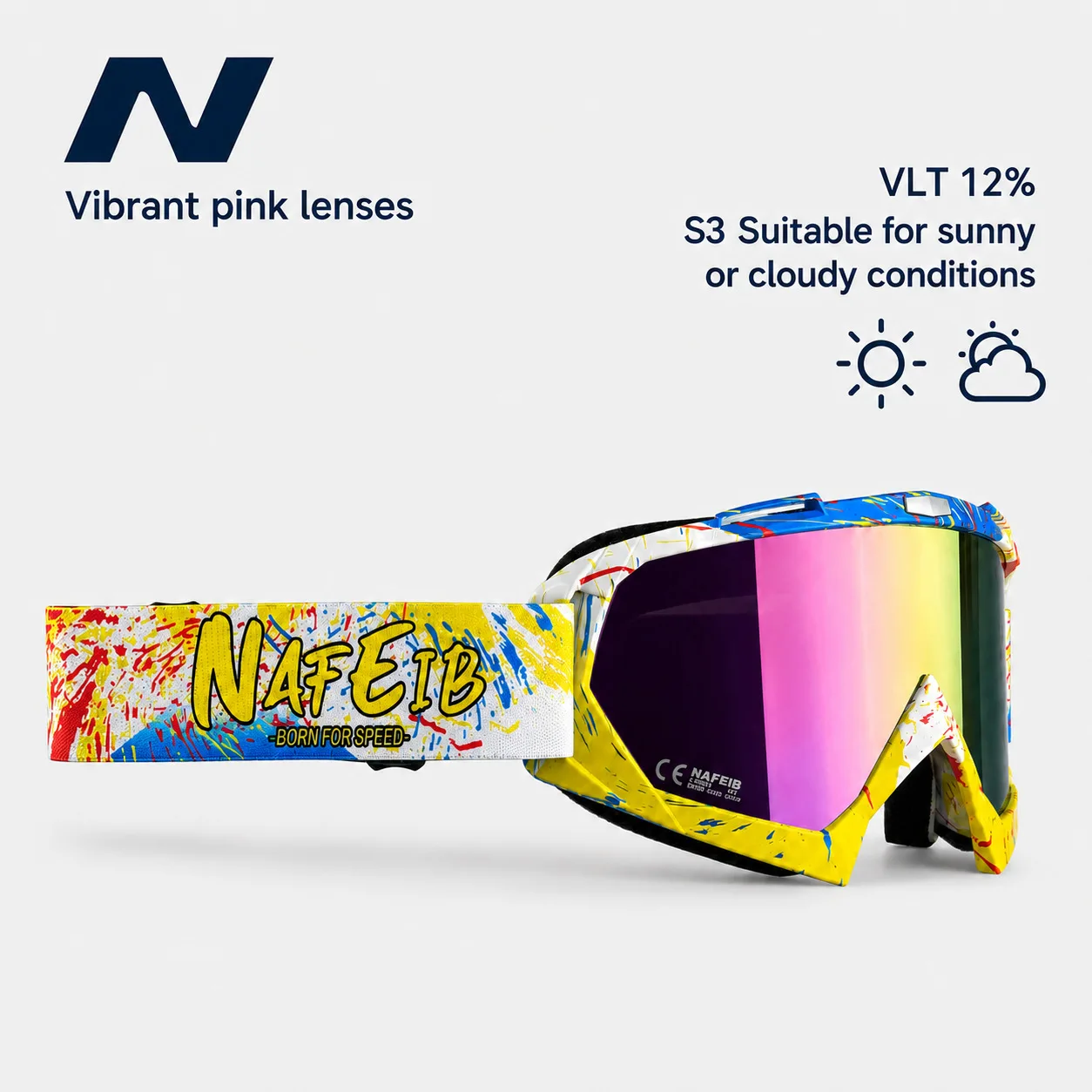 Dirt Bike Universal‑Fit Eyewear Goggles, Anti‑UV Anti‑Dust Motocross Enduro Motorcycle Cross‑Riding Glasses