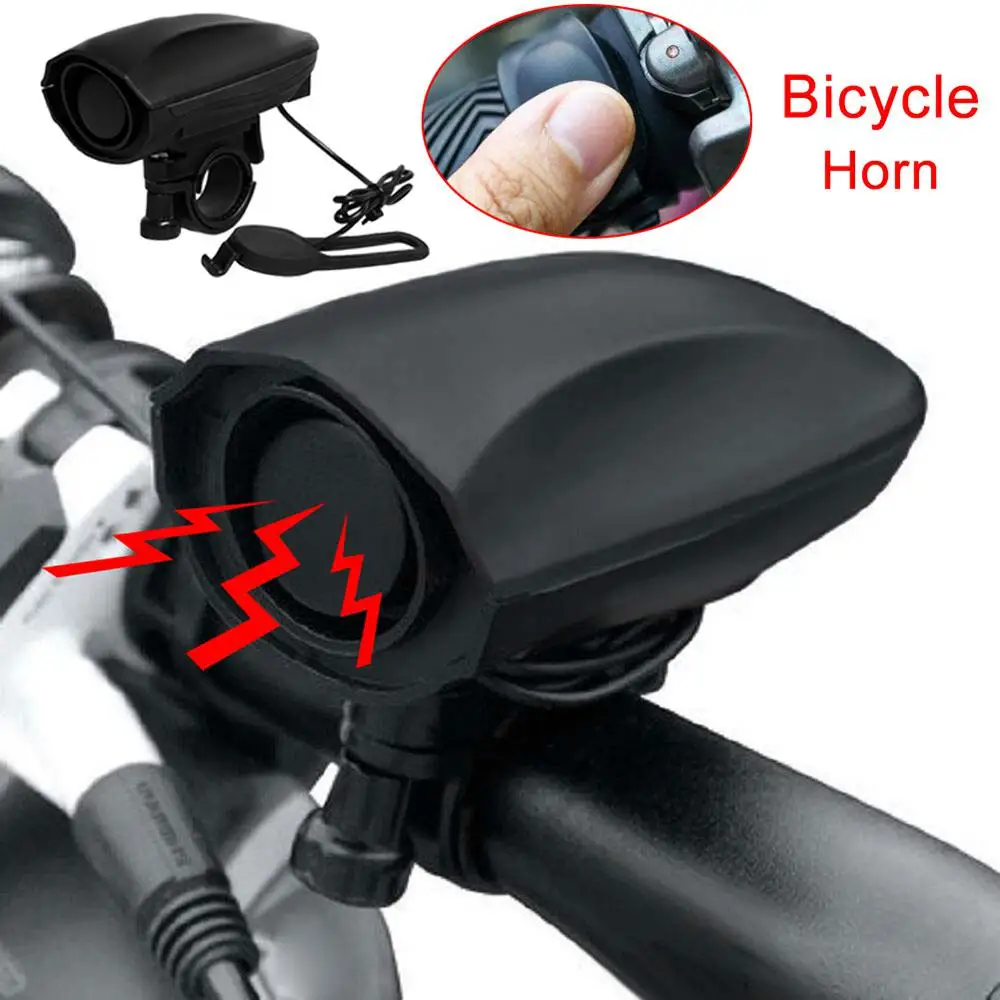 123dB Electric Horn High Decibel Loud Bike Bell Cycling Bicycle Handlebar Ring Bells Electric Bisiklet Horn Siren Alarm Black