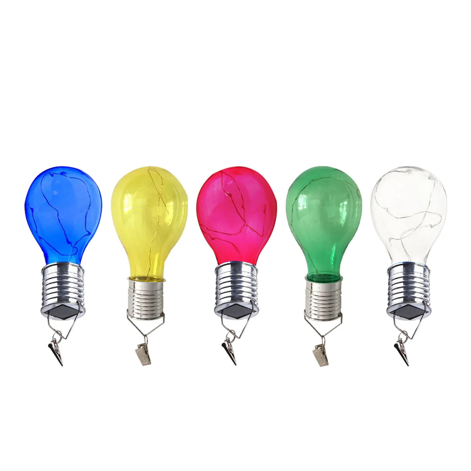 

5Pcs Solar Powered LED Bulbs Unique Bulb Shape Design Clip Outdoor Garden Decor Solar Bulb Outdoor Light Bulbs