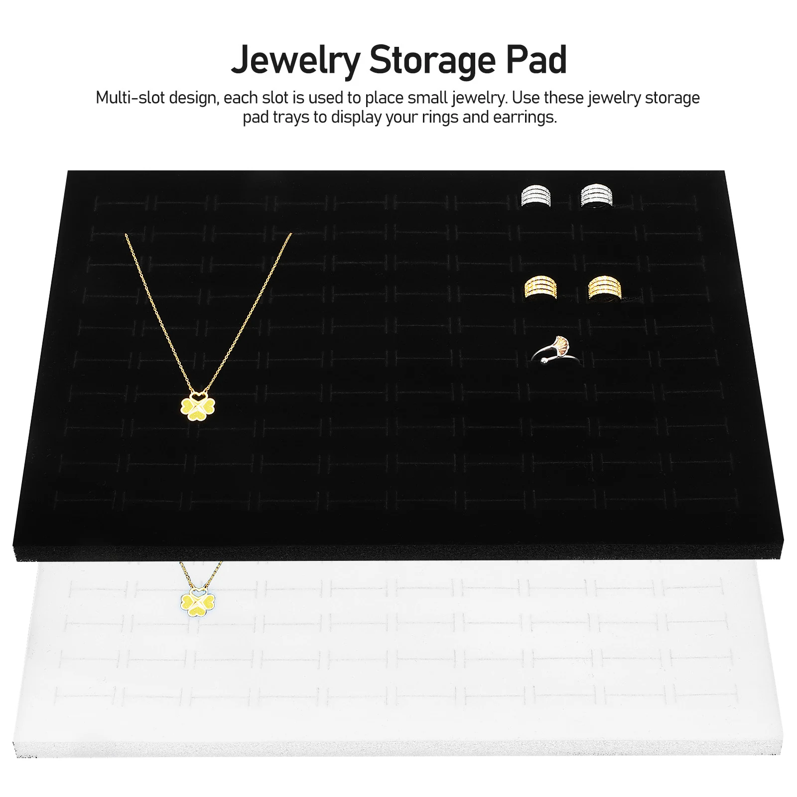 

10pcs Black Jewelry Box Pad Sponge Insert Mat for Ring Display Tray Storage Lightweight Stackable Showcased