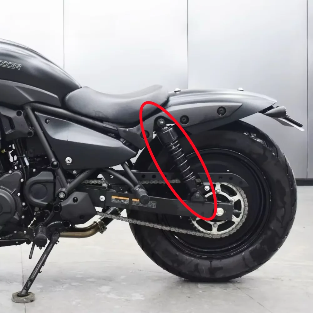 For Kawasaki Eliminator 500: Modification kit with lowered rear shock absorbers and high-rebound damping.