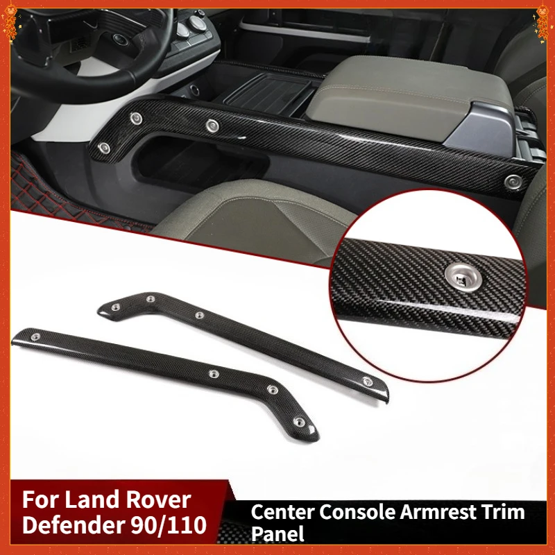 

For Land Rover Defender 90/110 Real Dry Carbon Fiber 20-2026 Interior Center Console Armrest Trim Panel Modification Accessories