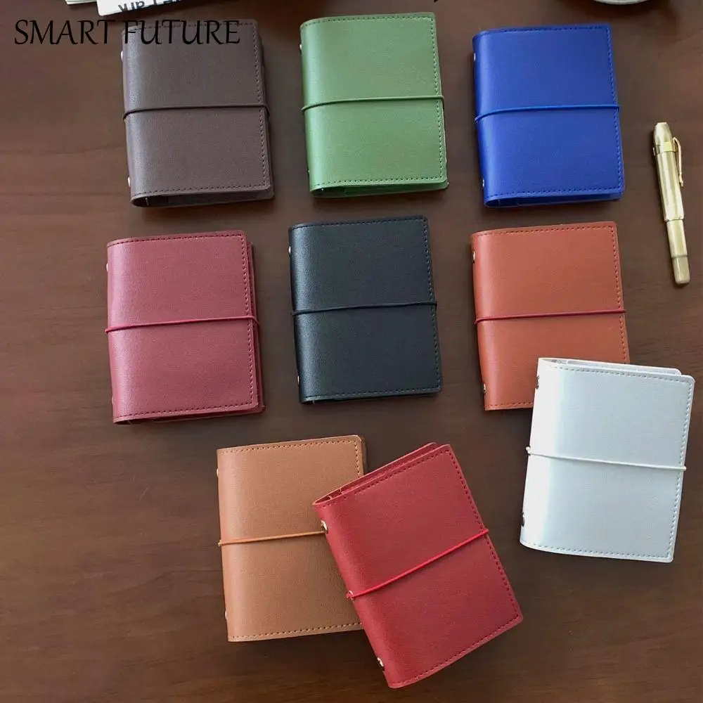 

Simple M5 Loose Leaf Notebook Blank Page PU Leather Mini Pocket Notebook Schedule Planner DIY Binder Notebook School