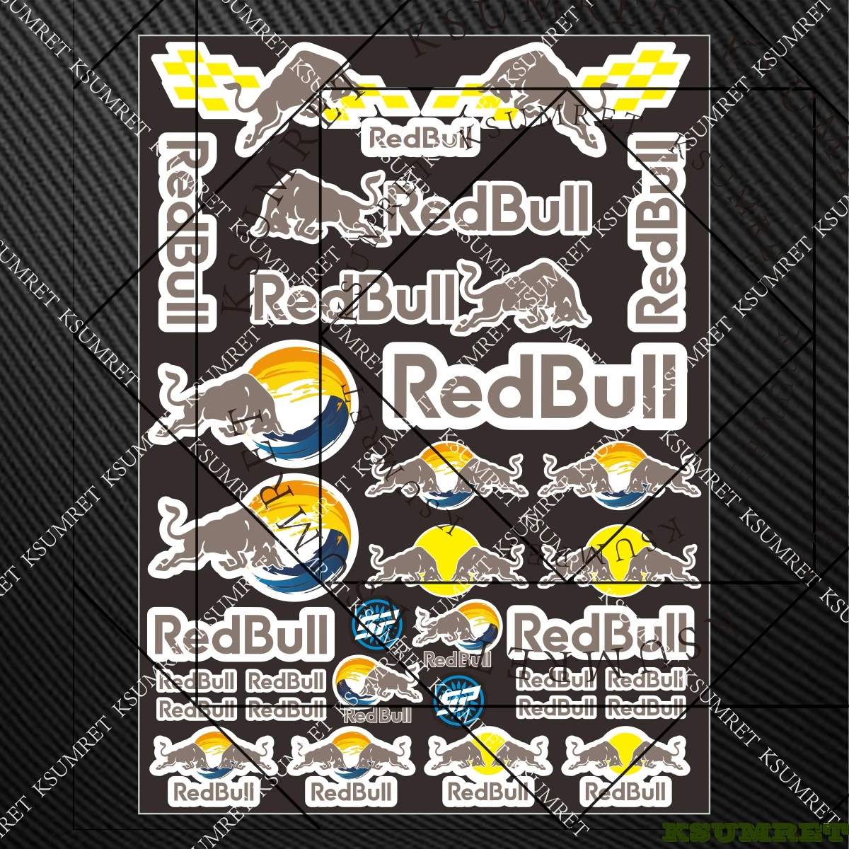 Vinile per adesivi moto Red Bull, decalcomania serbatoio casco, logo emblema