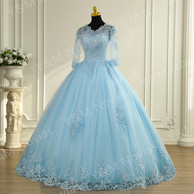 Customized any Color Long Sleeve V Neck Classic Wedding Dress 2026 Lace Vintage For Bridal Modest Wedding Bride Ball Gown
