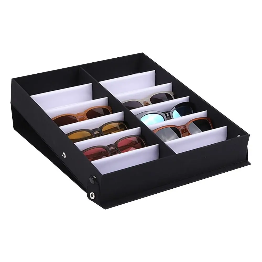 

Portable Stand Eyewear Holder Glasses Frame Tray Eyeglass Organizer Box Sunglasses Display Case 12 Slots Glasses Tray