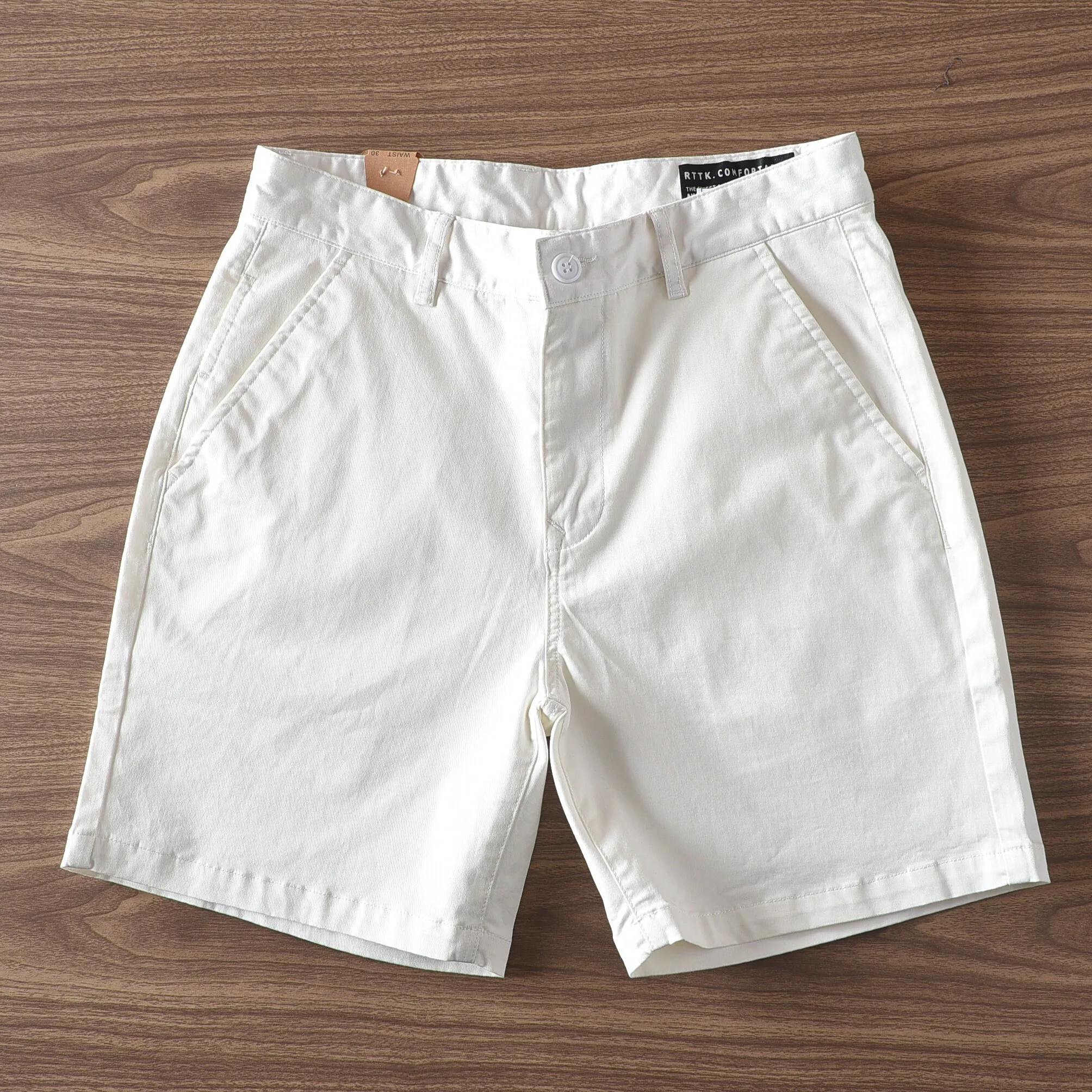 319# Summer New American Retro Woven Twill Solid Color Cargo Shorts Men's Simple 97% Cotton Washed Straight Casual 5-point Pants