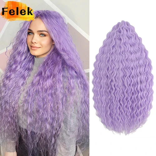 Imagen 2 del producto Extensión de cabello trenzado Ariel Curl, verde y azul, 22 y 30 pulgadas, ondas de agua, pelo de ganchillo, trenzas de ganchillo sintéticas, rizos Afro ombré