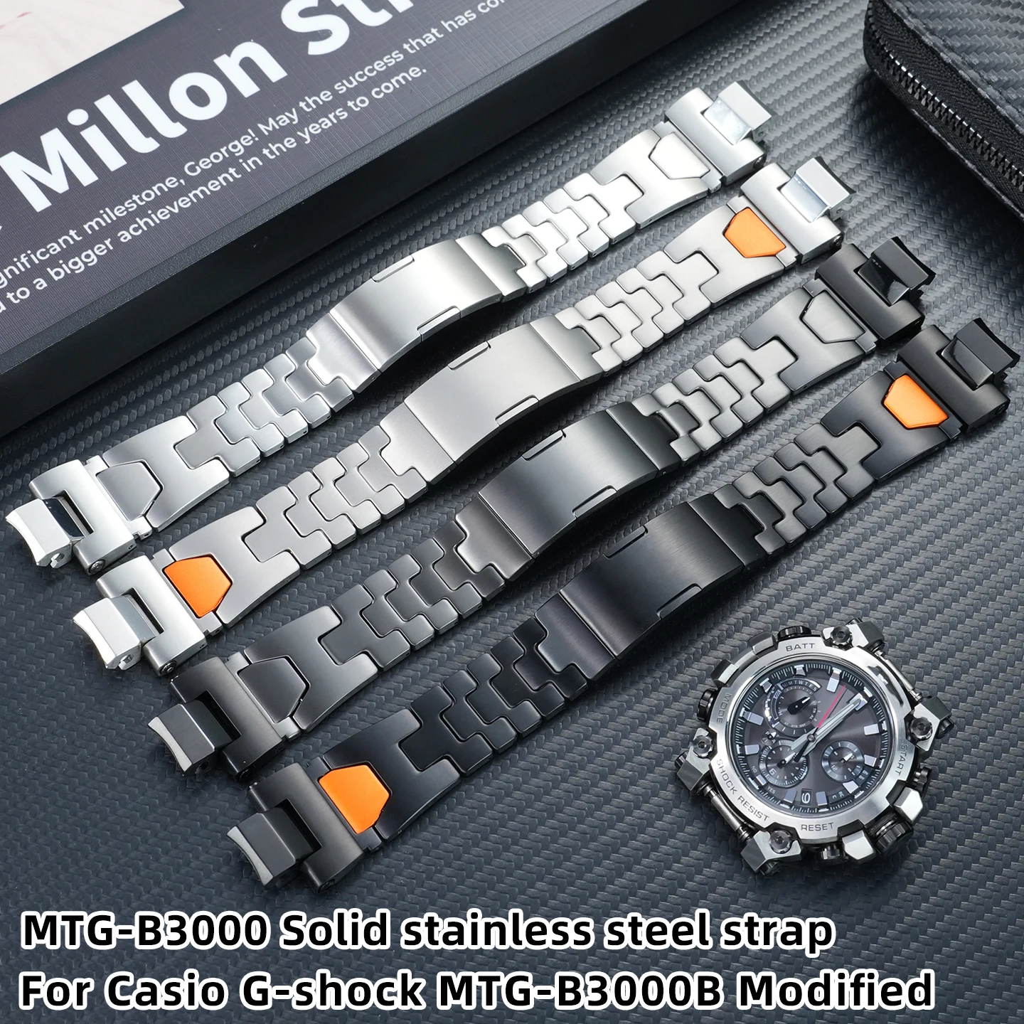 

Комплект модов MTG-B3000 Твердый ремешок из нержавеющей стали для Casio G-shock MTG-B3000B модифицированный быстросъемный металлический мужской ремешок для часов
