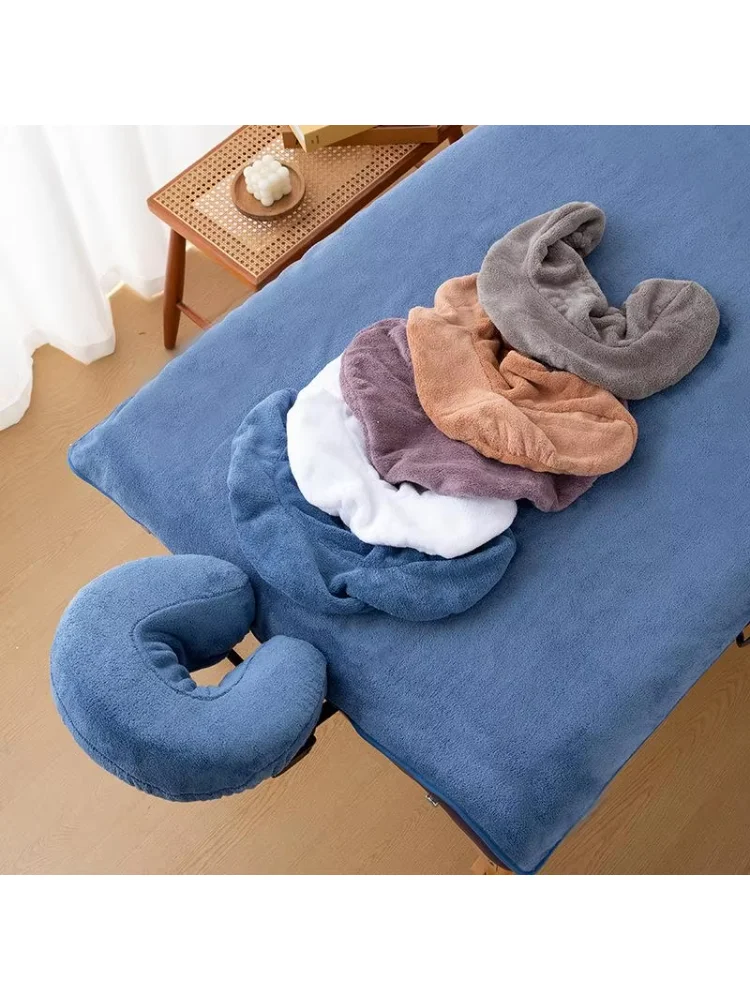 U-Shaped Facial Pillow Cover Microfiber Face Cradle Covers Large Size Soft And Reusable Massage Headrest Cover Beauty Supplies