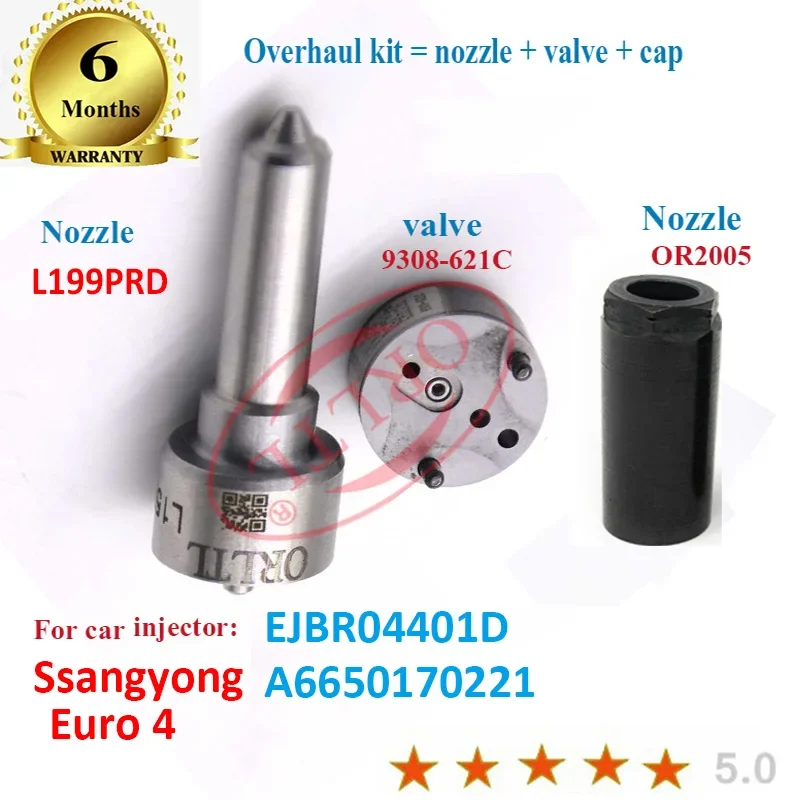

Комплект для ремонта дизельных инъекций ORLTL NOZZLE L199PRD VALVE 9308-621C (7135-618) для A6650170221 EJBR04401D SSANGYONG Euro 4
