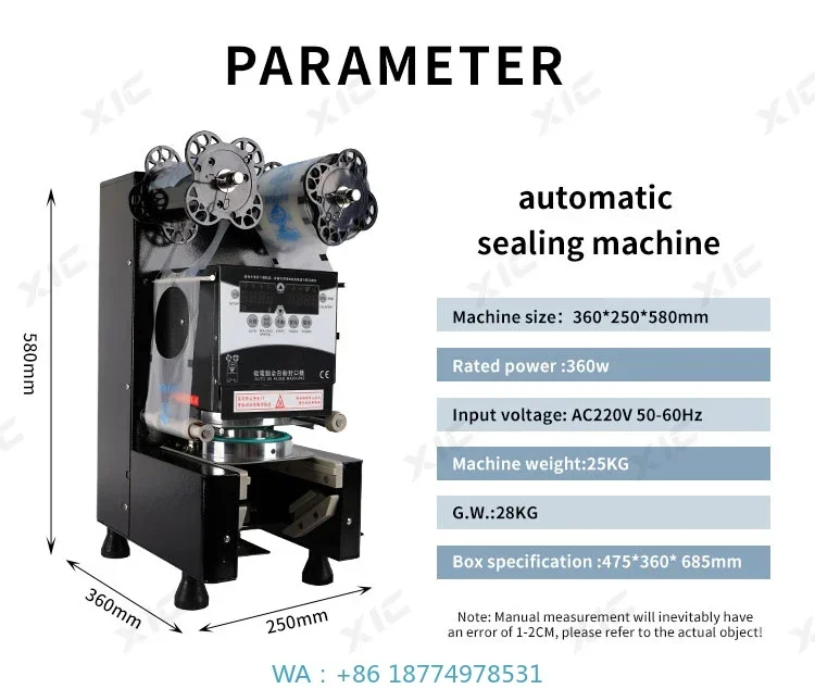 

Sealing Bubble Tea Coffee Yogurt Cup Sealer MachineElectric Automatic Sealing Machine for Paper Cup Plastic Cup 90/95mm Heat