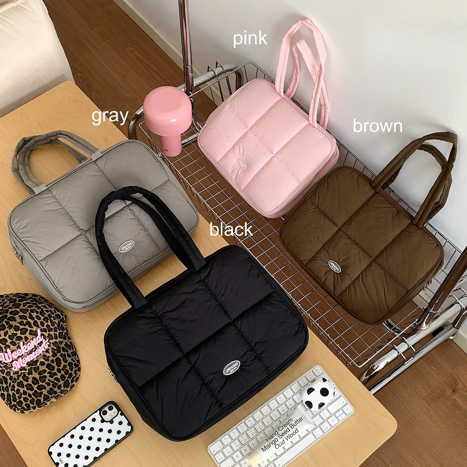 Korean Minimalist Lightweight Laptop Handbag, Large Capacity Commuter Shoulder Bag for 13.3 14 15 15.6 Inch Notebook