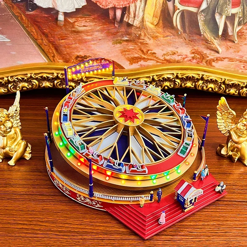 Rotating Car Amusement Park Music Box Christmas Gift