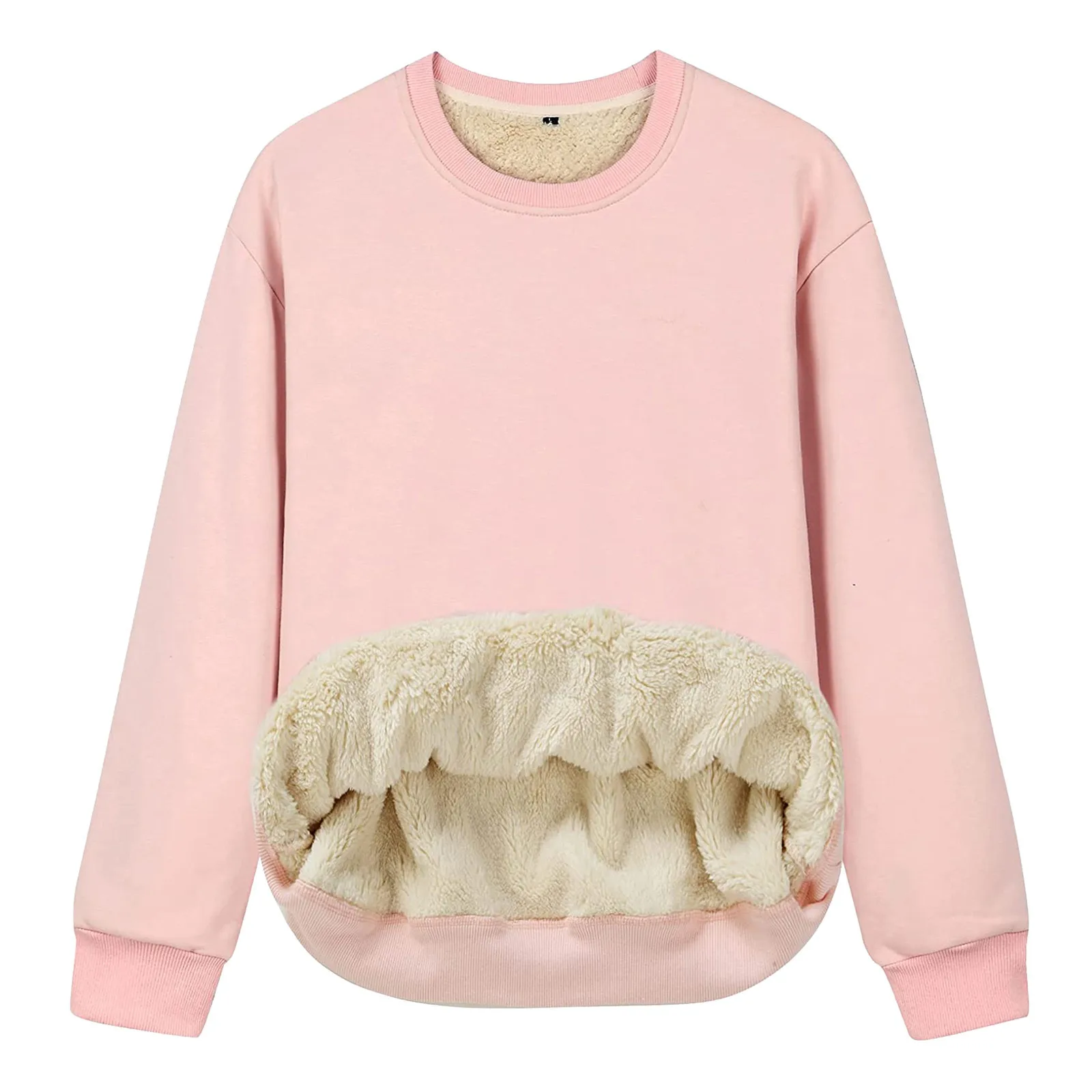 Otoño Invierno redondo Ne Sudadera con capucha mujer capa Base ropa al aire libre sudadera suelta ajuste largo Sve Crew Ne