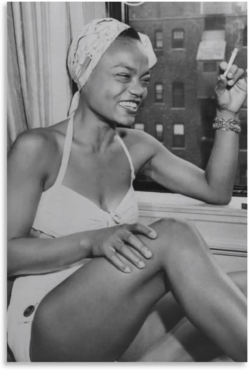

Eartha Kitt портрет черно-белый винтажный принт постер (31) живопись на холсте настенный художественный постер прокрутка картина печать