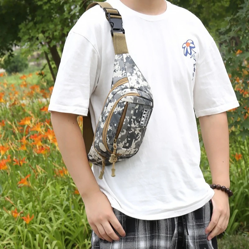 New Four Zipper Multi Layer Men's Waist Bag Outdoor Leisure Sports Women's Chest Bag Travel Mobile Wallet