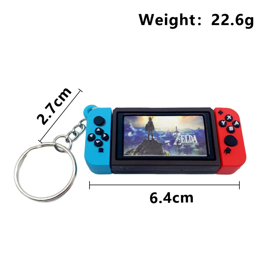 Chibi Switch Model Keychain Mini Game Boy Key Chain Car Bags Pendant For Men Phone Key Ring Toys Birthday Gift