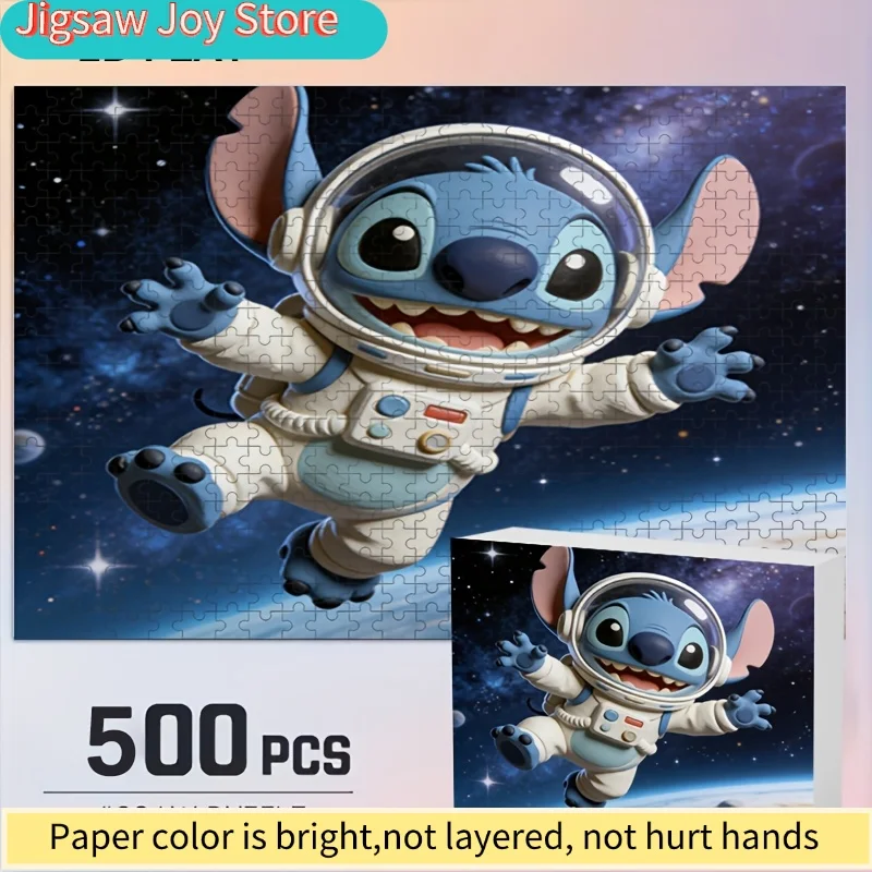 

2D плоский пазл с Диснеем: Стич и Микки Маус, подходит для взрослых — сложная головоломка, ностальгический декор для стен, подарок для детей