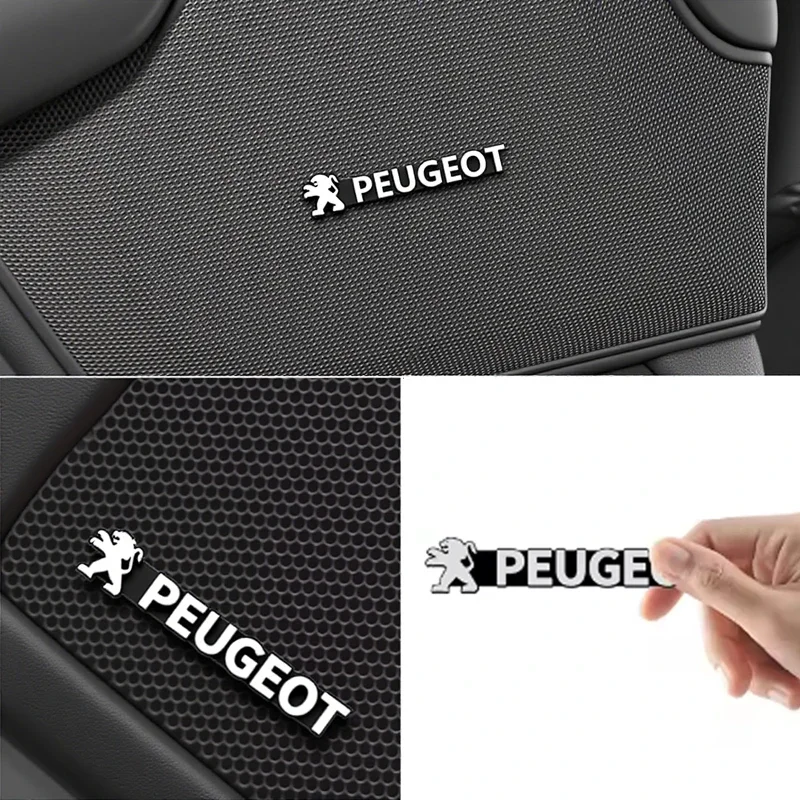 Car Audio Decorate 3D Aluminum Badge Emblem Sticker For Peugeot 206 307 308 3008 207 208 407 408 4008 508 2008 5008 301 205 106
