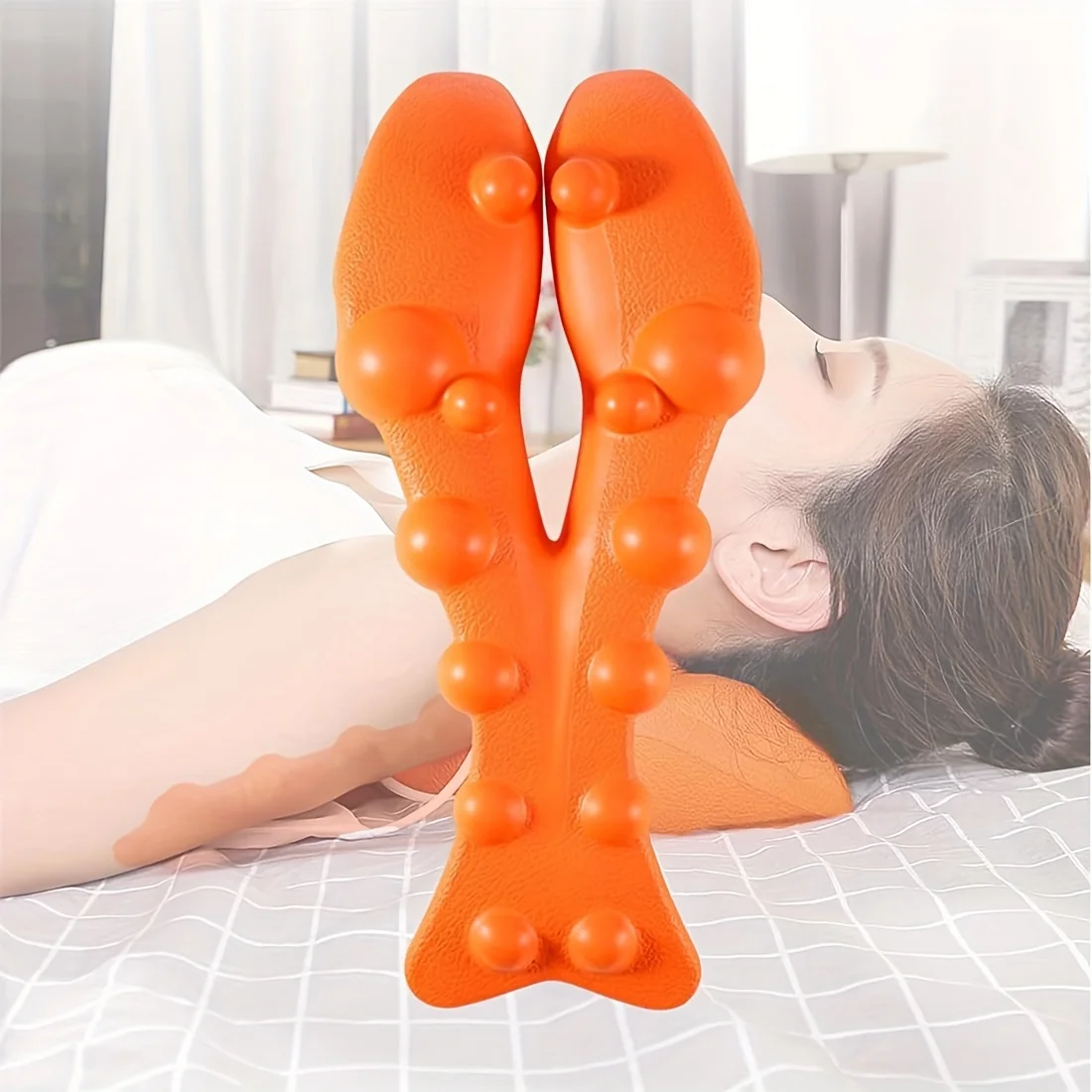 

Fashionable Massage Device with 14 Pressure Points for Neck and Shoulder Relief - Orange