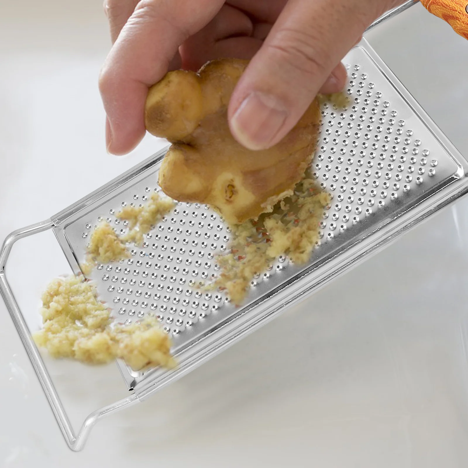 Rallador picadora de acero inoxidable para ajo, jengibre, herramienta de cocina multiusos, rebanador de verduras, Metal lavable resistente al desgaste, 2 uds.