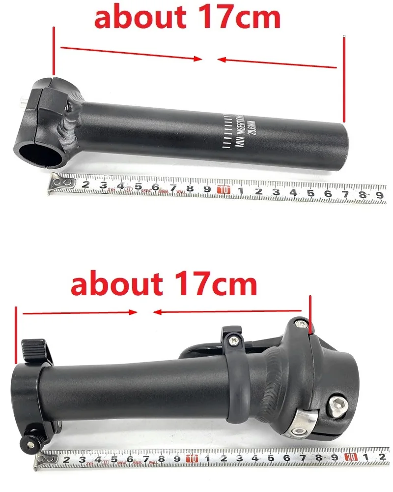 Kids Bike Folding Bicycle Stem 20cm 27cm Adjustable Telescopic Stem Left - Right Folding for Handlebar 25.4mm Double Bolt Fixing