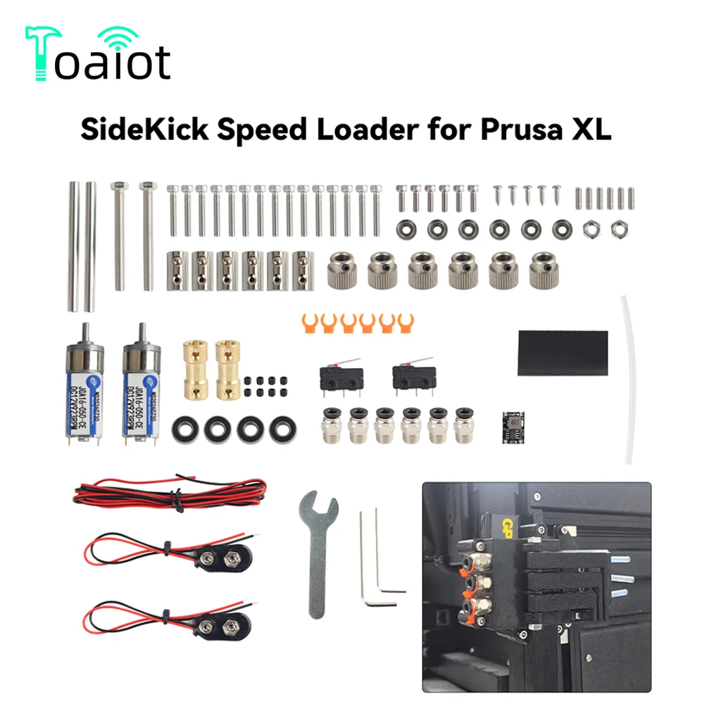 Für Prusa XL SideKick Speed Loader: Perfekt ausgerichtete Aussparungen und 3-Kanal-Schnellladevorrichtung für den Prusa XL 3D-Drucker.