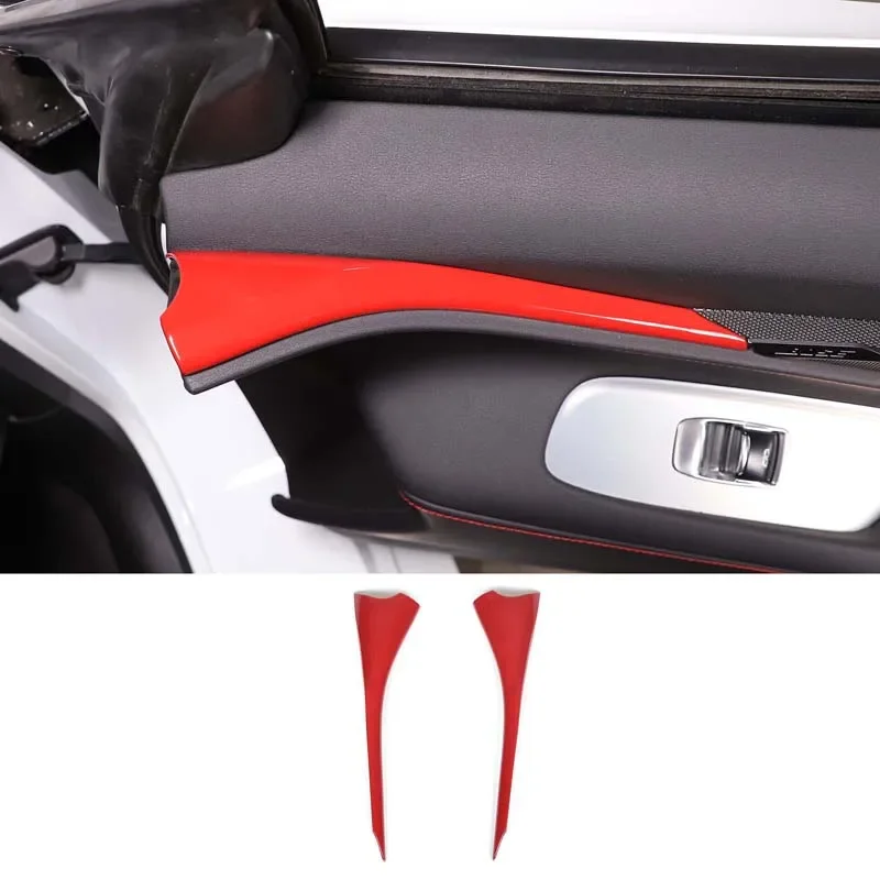 

For Chevrolet Corvette C8 Z51 Z06 2020-2023 ABS Red Style Interior Window Door Panel Trim Cover Inner Sticker Strip