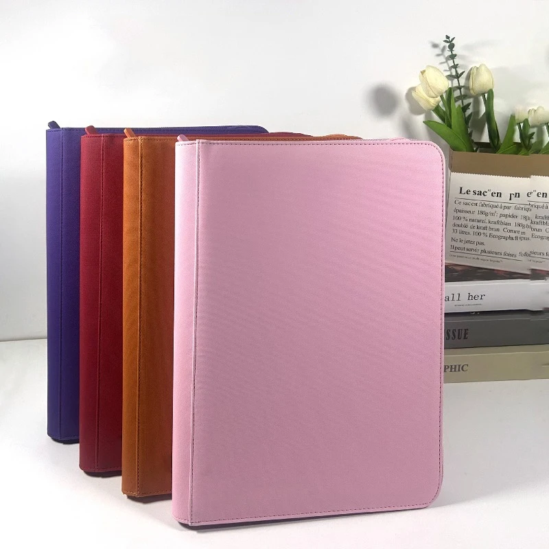 4-9ポケットジッパーカードバインダー、トレーディングカードアルバム、耐久性のあるサイドローディングカード（mtg、tcg、ポケモン、遊戯王、サッカー用）