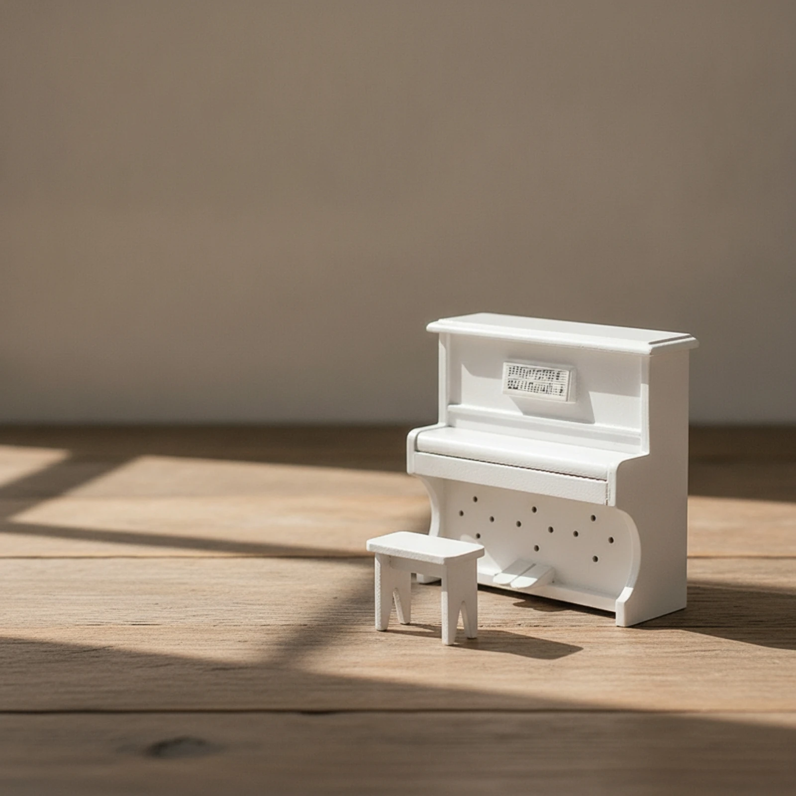 Dollhouse Upright Piano with Stool Detailed Dollhouse Upright Piano Furniture Realistic Elegant for Collectors