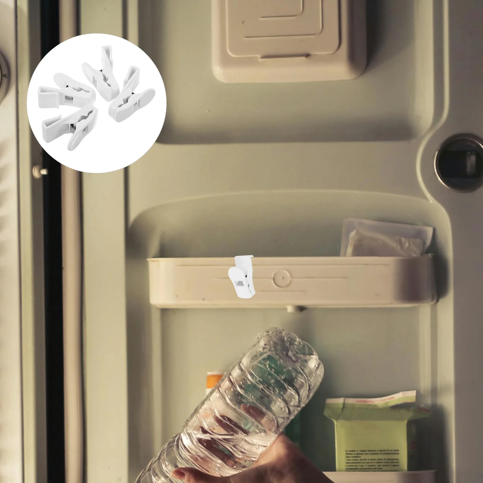 

4pcs Fridge Divider Clip Refrigerator Shelf Clamps Freezer Door Storage Box Organizer Divider Glass Side Cabinet Clips For