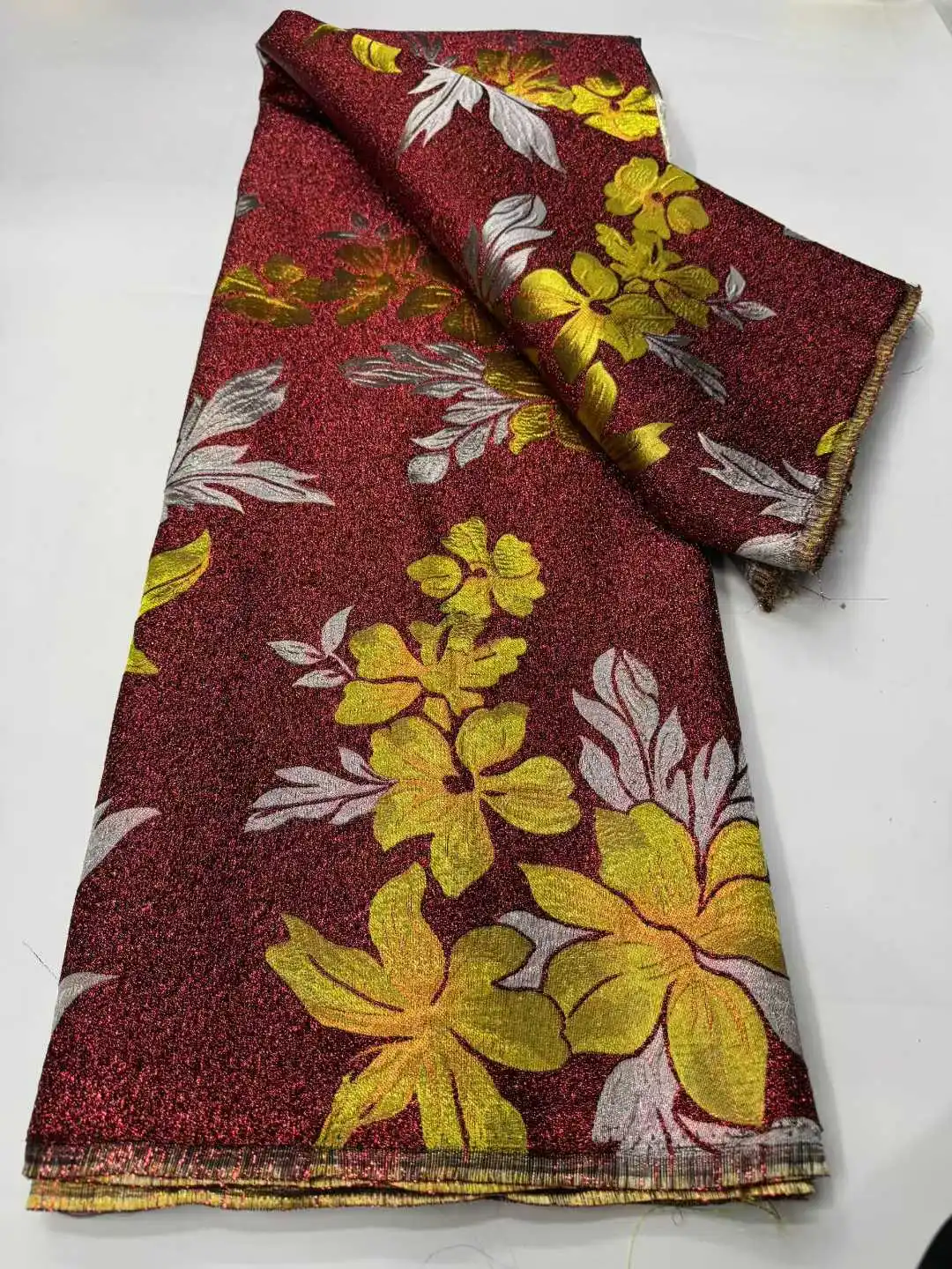 

Французское кружево из брокада, африканское жаккардовое кружево с золотым напылением, новейший нигерийский дамастовый кружевной материал 2026 года для женских платьев