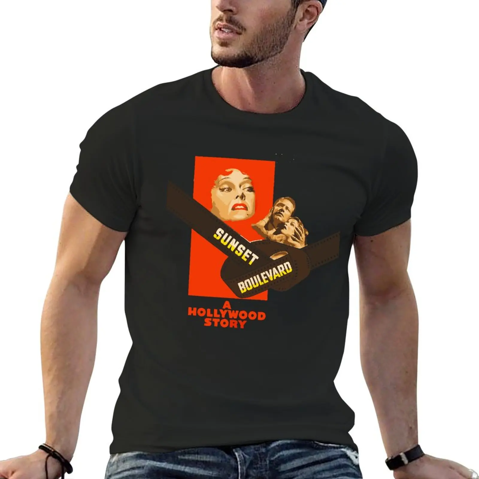 Sunset Boulevard T-Shirt man clothes vintage graphic tee new edition black t shirts for men