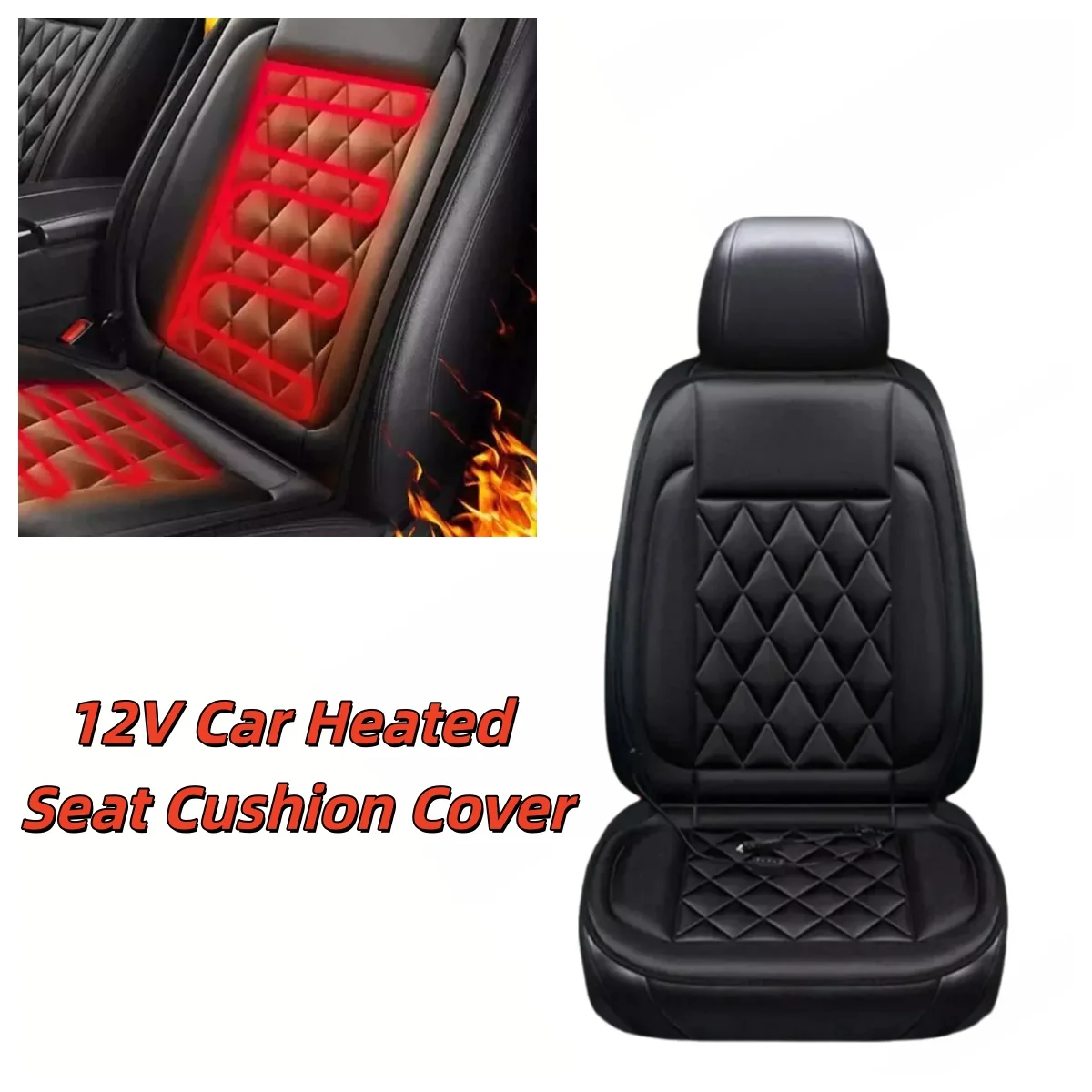 

12V Universal Heated Car Seats Cushion Easy To Install Winter Warmer Seat Fast Heating Covers Car Pads Car Interior Accessories